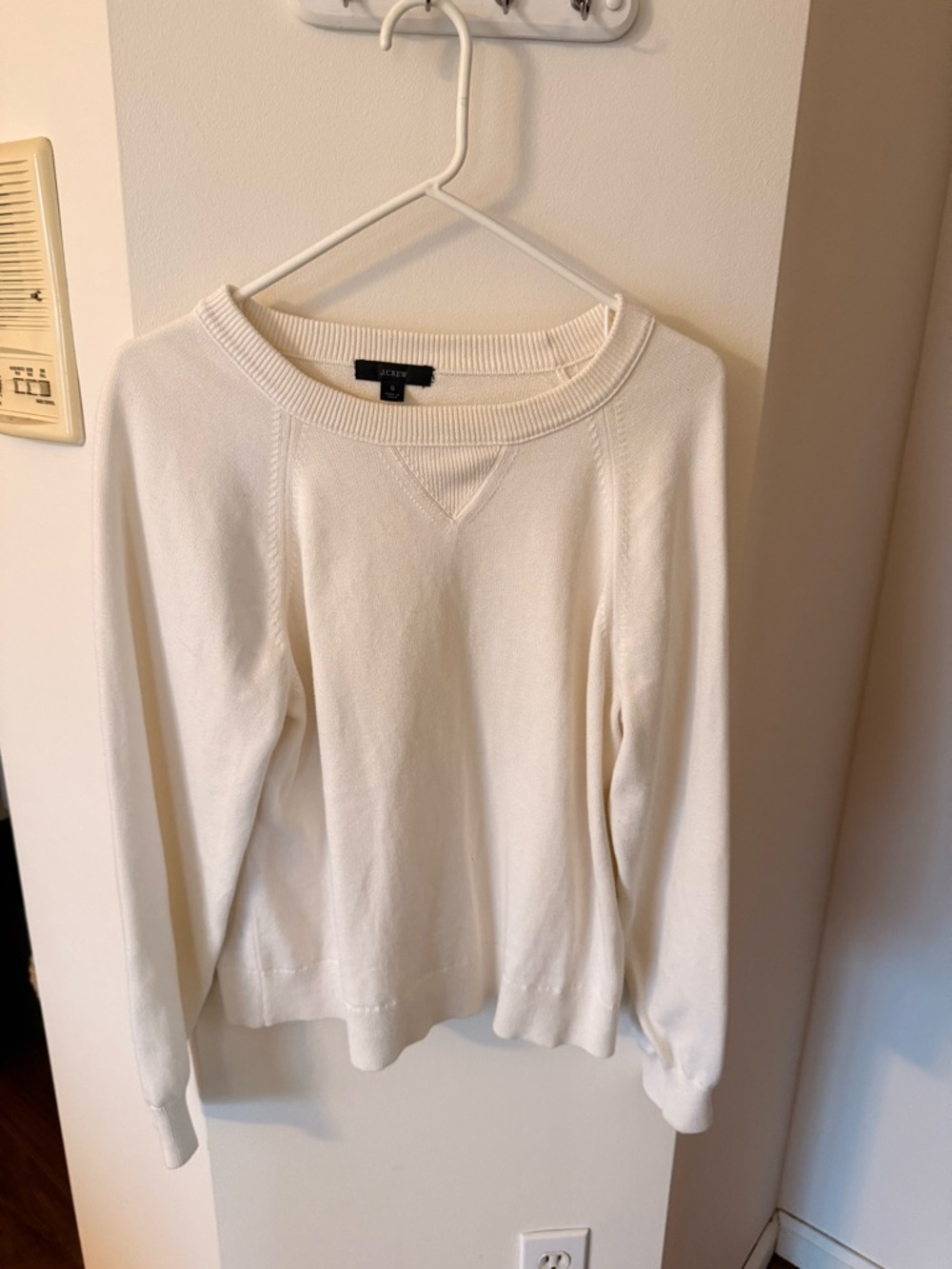 J. Crew Cream Lightweight Crewneck Sweater
